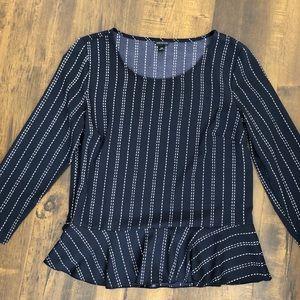 Ann Taylor Dashing Stripe Patterned Dress Shirt